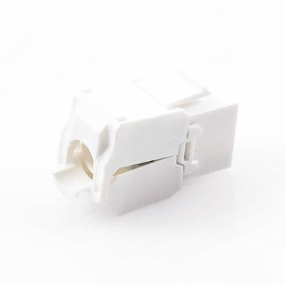 Módulo Jack Keystone Cat5e (Toolless), con Terminación en Ángulo 180 - Color Blanco, Compatible con Faceplate y Patchpanel Linkedpro