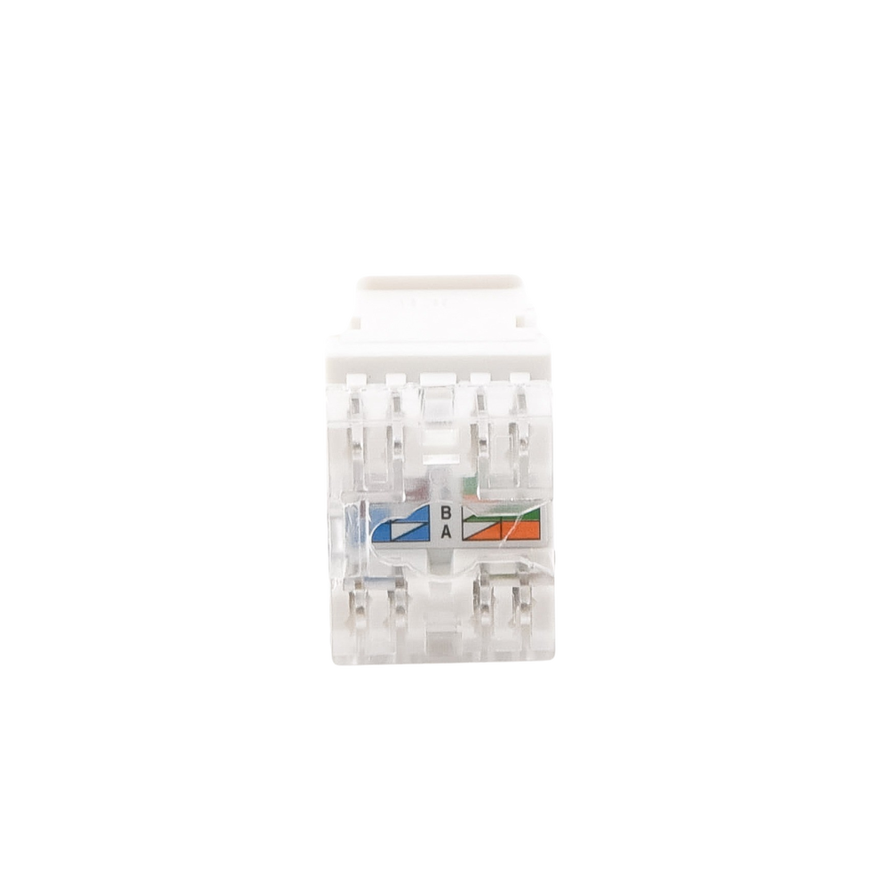 Módulo Jack Keystone Cat5e con Terminación en Ángulo 180 - Color Blanco