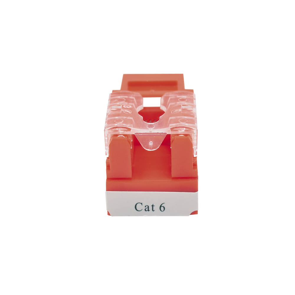 Módulo Jack Keystone Cat6 con Terminación 110 (Punchdown) para Faceplate - Color Rojo
