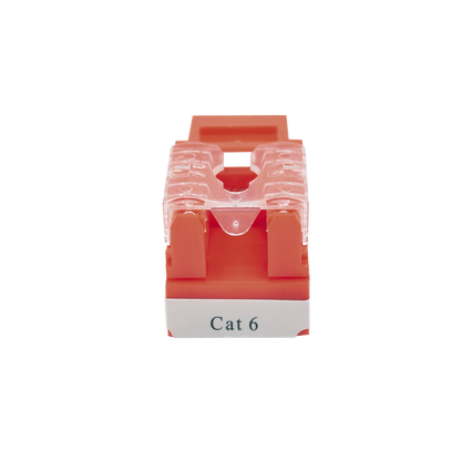 Módulo Jack Keystone Cat6 con Terminación 110 (Punchdown) para Faceplate - Color Rojo