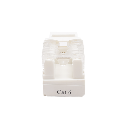 Módulo Jack Keystone Cat6 con Terminación 110 (Punchdown) para Faceplate - Color Blanco