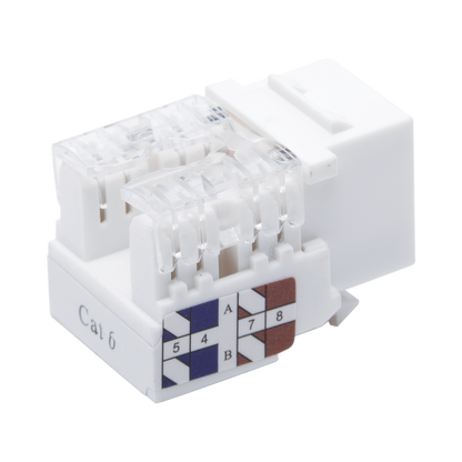Módulo Jack Keystone Cat6 con Terminación 110 (Punchdown) para Faceplate - Color Blanco