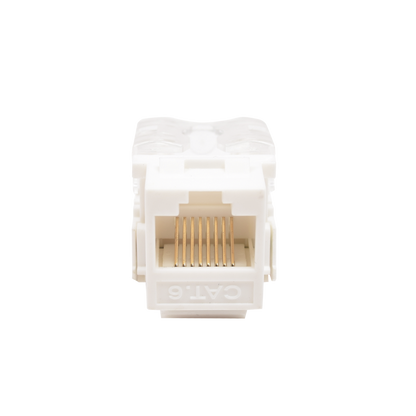Módulo Jack Keystone Cat6 con Terminación 110 (Punchdown) para Faceplate - Color Blanco