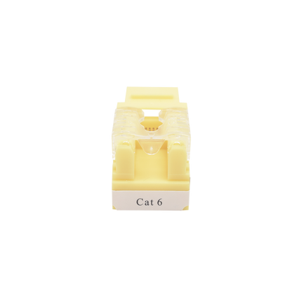 Módulo Jack Keystone Cat6 con Terminación 110 (Punchdown) para Faceplate - Color Amarillo