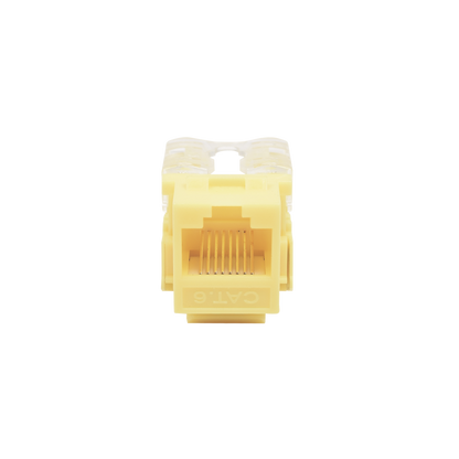 Módulo Jack Keystone Cat6 con Terminación 110 (Punchdown) para Faceplate - Color Amarillo