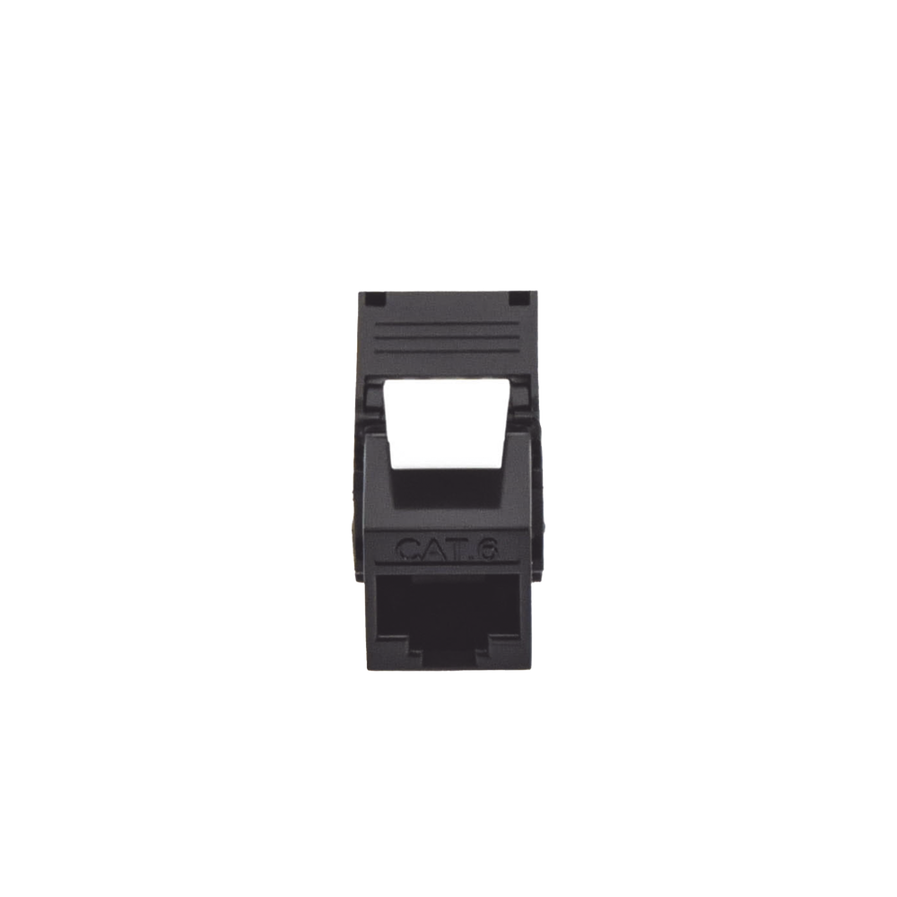 Módulo Jack Keystone Cat6 (Toolless), con Terminación en Ángulo 180 - Color Negro, Compatible con Faceplate y Patchpanel Linkedpro
