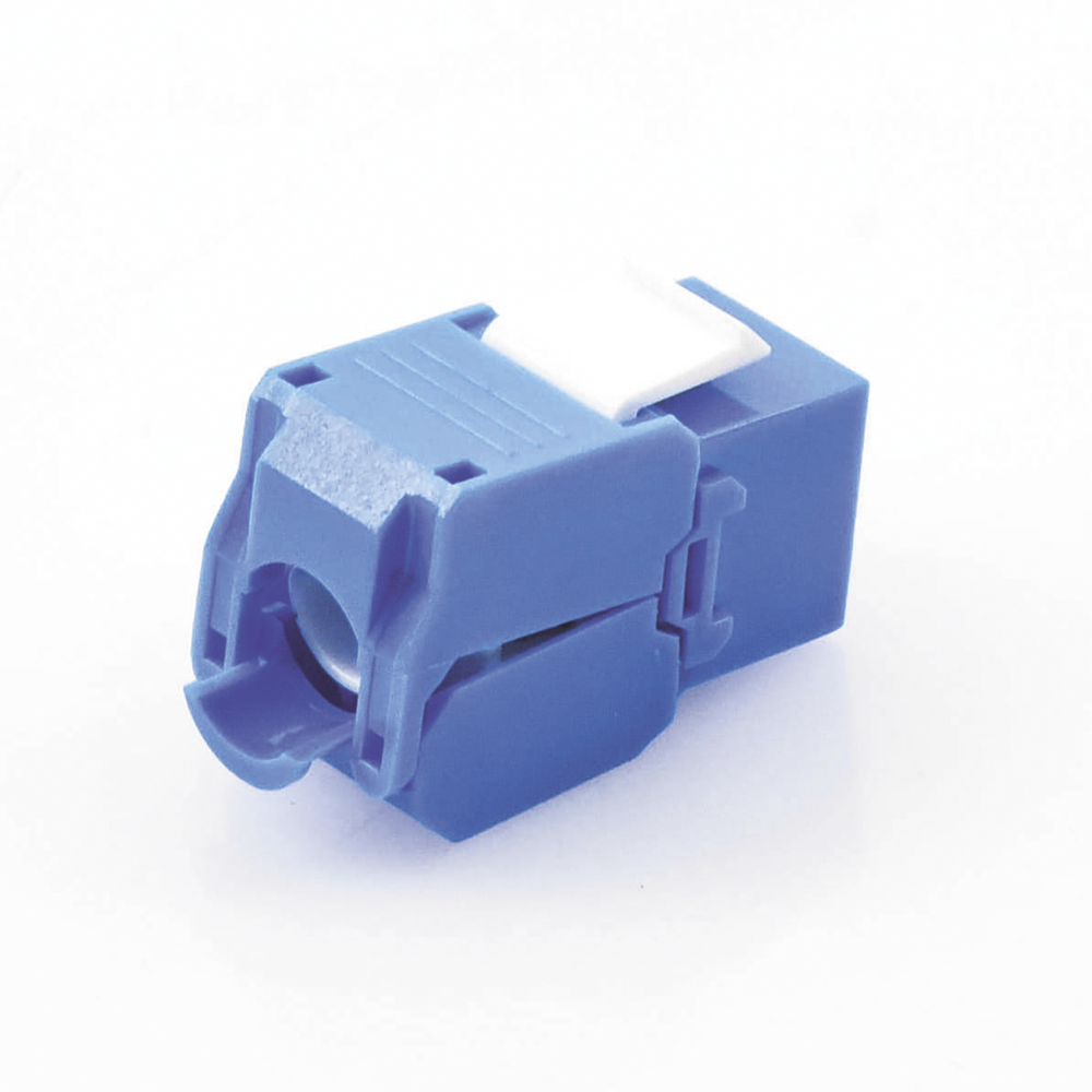 Módulo Jack Keystone Cat6 (Toolless), con Terminación en Ángulo 180 Grados Color Azul, Compatible con Faceplate y Patchpanel Linkedpro