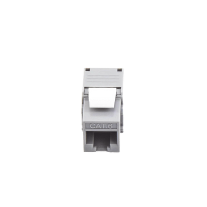 Módulo Jack Keystone Cat6 (Toolless), con Terminación en Ángulo 180 Grados Color Gris, Compatible con Faceplate y Patchpanel Linkedpro
