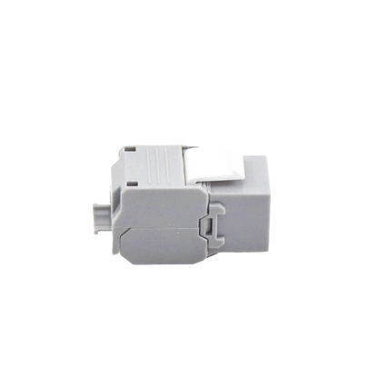Módulo Jack Keystone Cat6 (Toolless), con Terminación en Ángulo 180 Grados Color Gris, Compatible con Faceplate y Patchpanel Linkedpro