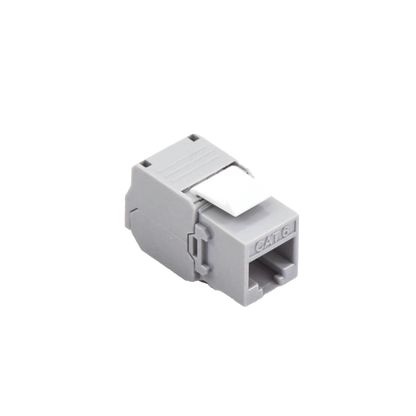 Módulo Jack Keystone Cat6 (Toolless), con Terminación en Ángulo 180 Grados Color Gris, Compatible con Faceplate y Patchpanel Linkedpro