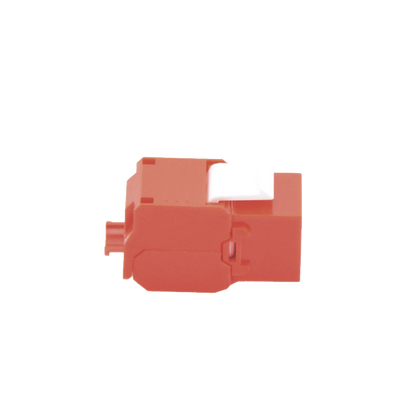 Módulo Jack Keystone Cat6 (Toolless), con Terminación en Ángulo 180 - Color Rojo, Compatible con Faceplate y Patchpanel Linkedpro