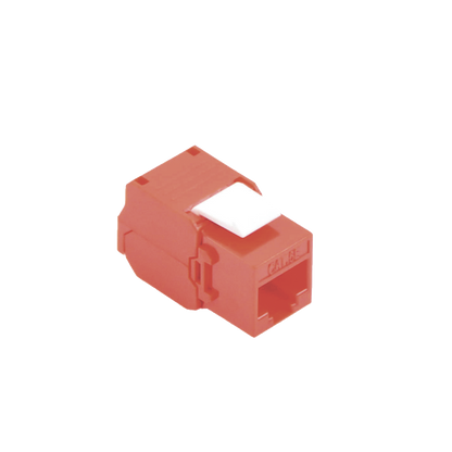 Módulo Jack Keystone Cat6 (Toolless), con Terminación en Ángulo 180 - Color Rojo, Compatible con Faceplate y Patchpanel Linkedpro