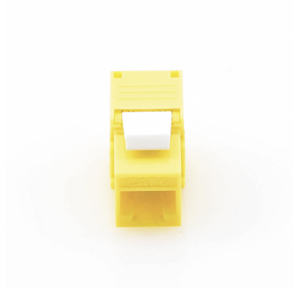 Módulo Jack Keystone Cat6 (Toolless), con Terminación en Ángulo 180 - Color Amarillo, Compatible con Faceplate y Patchpanel Linkedpro