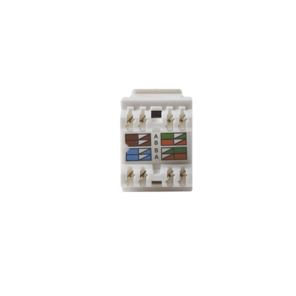 Módulo Jack Keystone Cat6 con Terminación 110 (Punchdown) Ángulo 180 - Color Blanco