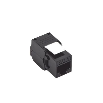 Módulo Jack Keystone Cat6A (Toolless), con Terminación en Ángulo 180 - Color Negro, Compatible con Faceplate y Patchpanel Linkedpro