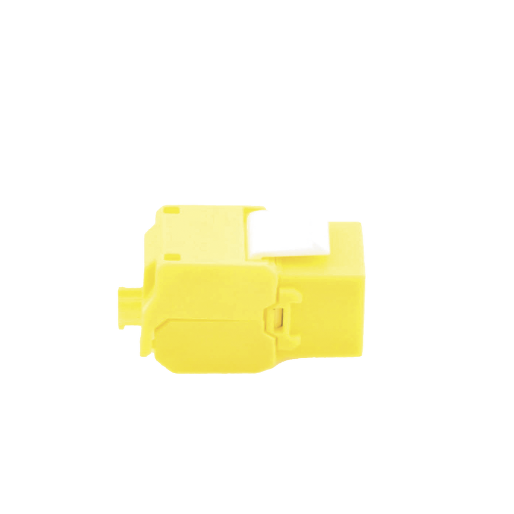 Módulo Jack Keystone Cat6A (Toolless), con Terminación en Ángulo 180 - Color Amarillo, Compatible con Faceplate y Patchpanel Linkedpro