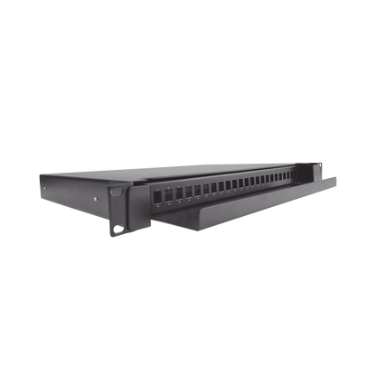 Distribuidor de Fibra Óptica Deslizable, Vacío, 19 Pulgadas (48.26 cm), Acepta 24 Adaptadores LC Duplex o LC Simplex o 24 SC Simplex, 1U