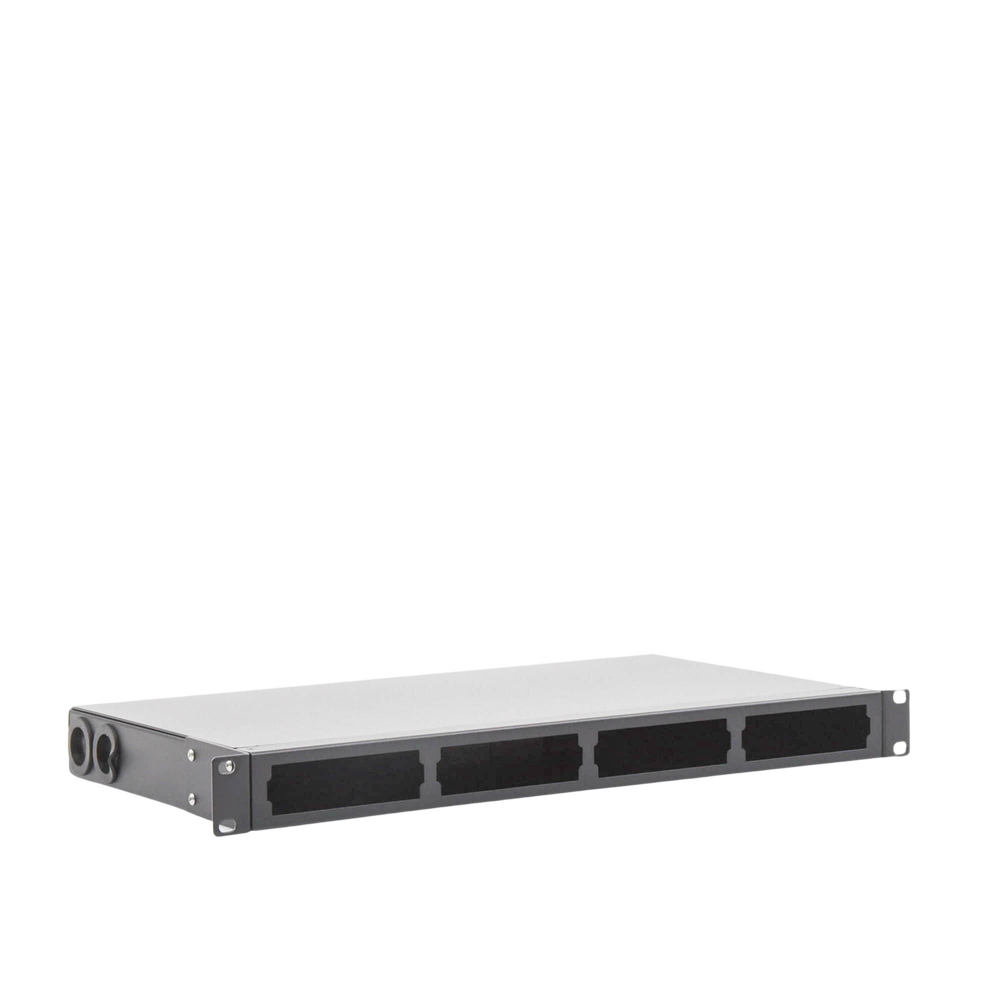 Distribuidor de Fibra Óptica Vacío 19 Pulgadas, Acepta 4 Placas Acopladoras de Linkedpro, Hasta 24 Fibras, 1UR, Incluye Charola de Empalme