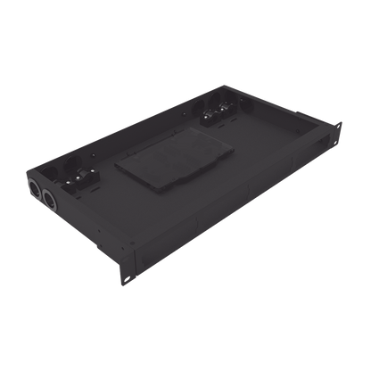 Distribuidor de Fibra Óptica Vacío 19 Pulgadas, Acepta 4 Placas Acopladoras de Linkedpro, Hasta 24 Fibras, 1UR, Incluye Charola de Empalme