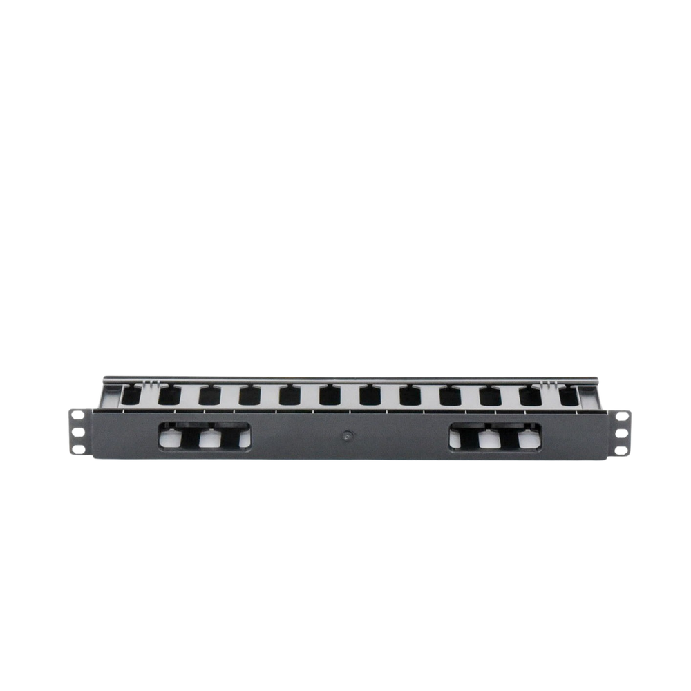 Organizador de Cables Horizontal de 1U para Rack de 19", Fabricado en Polímero Resistente a Deformaciones y Rayones
