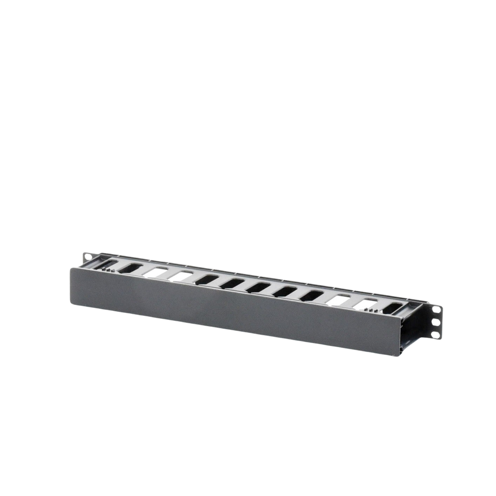 Organizador de Cables Horizontal de 1U para Rack de 19", Fabricado en Polímero Resistente a Deformaciones y Rayones