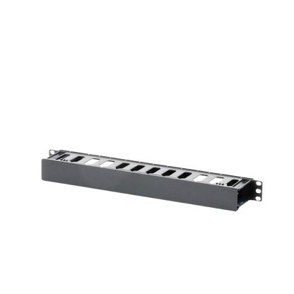 Organizador de Cables Horizontal de 1U para Rack de 19", Fabricado en Polímero Resistente a Deformaciones y Rayones