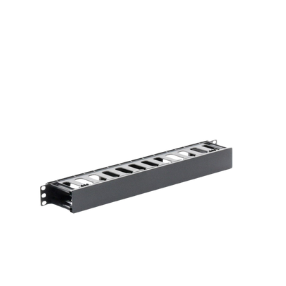 Organizador de Cables Horizontal de 1U para Rack de 19", Fabricado en Polímero Resistente a Deformaciones y Rayones