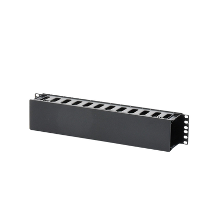 Organizador de Cables Horizontal de 2U para Rack de 19", Fabricado en Polímero Resistente a Deformaciones y Rayones