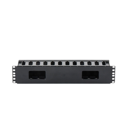 Organizador de Cables Horizontal de 2U para Rack de 19", Fabricado en Polímero Resistente a Deformaciones y Rayones