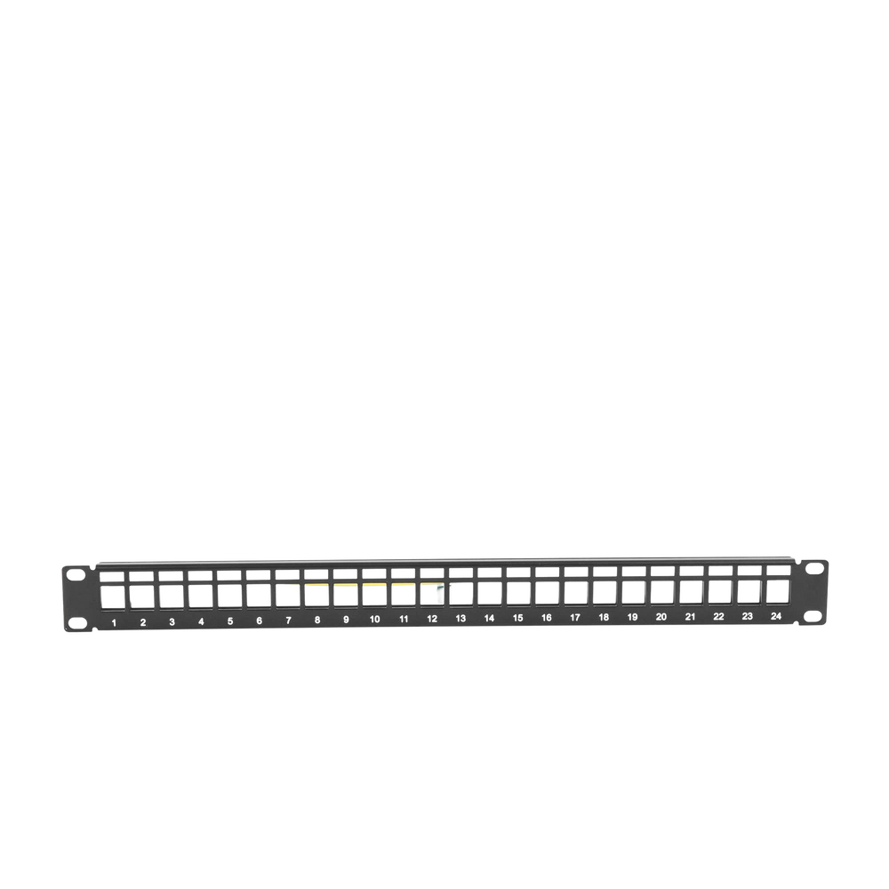 Patch Panel Modular Blindado (STP) de 24 Puertos, con Barra para Organizar Cable