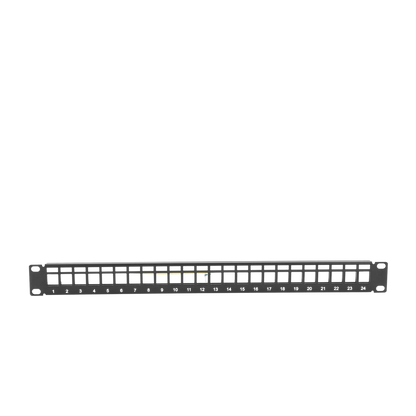 Patch Panel Modular Blindado (STP) de 24 Puertos, con Barra para Organizar Cable