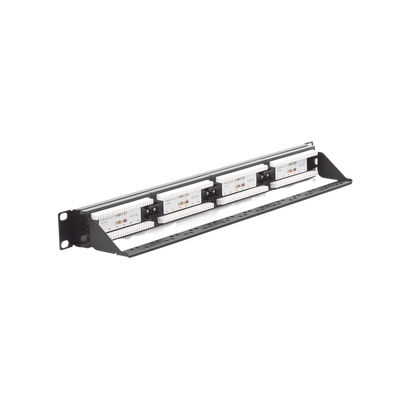 Panel de Parcheo de Impacto (110) UTP de 24 Puertos Cat5e, 19 Pulgadas con Barra para Organizar Cable