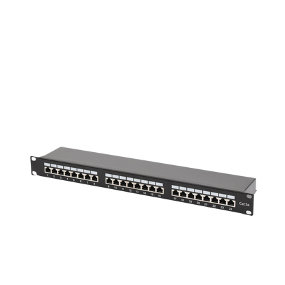 Panel de Parcheo de Impacto Blindado (STP) de 24 Puertos Cat5e, 19 Pulgadas