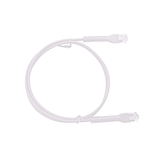 Mini Patch Cord Cat6 Ultra Slim 3 Metros (9.84 Pies) Blanco ? Ahorra Espacio sin Organizadores, con Bota Flexible