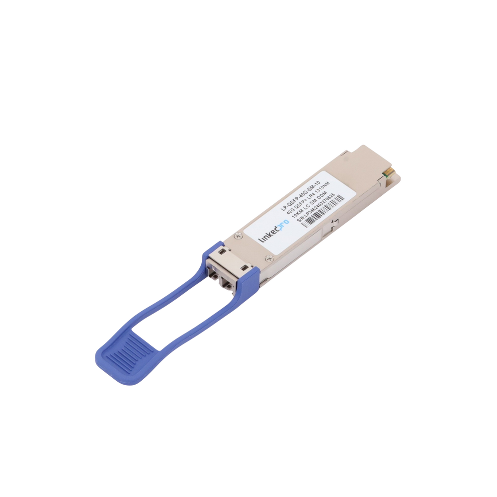 Transceptor Óptico QSFP+ (Mini-Gbic) / Monomodo 1310 nm / 40 Gbps / 40GBASE-LR4 / Conectores LC/UPC Dúplex / DDM / Hasta 10 km