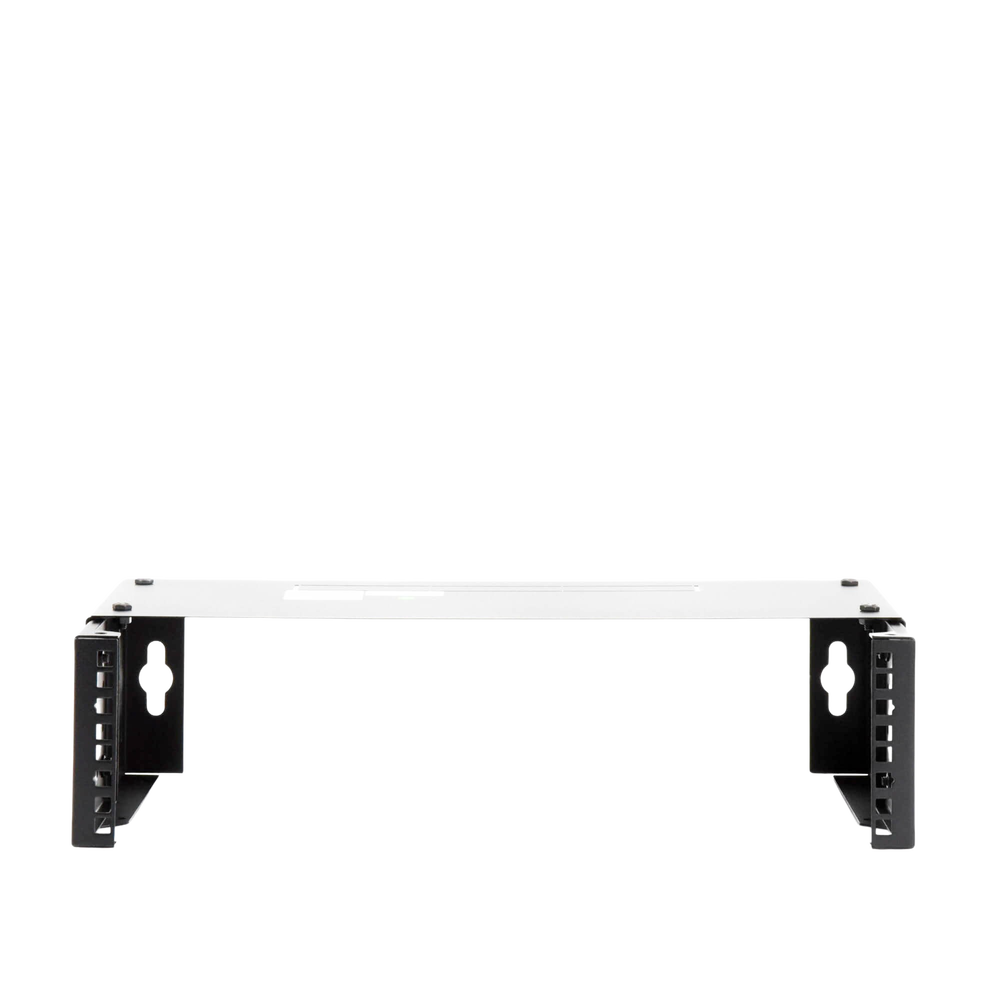 Rack Abierto de montaje en Pared, de 19in,  Profundidad Ajustable (8" a 12") de 2.5  Unidades de rack, con Capacidad de Crecimiento.