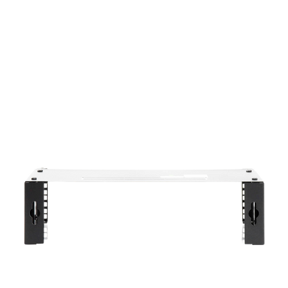 Rack Abierto de montaje en Pared, de 19in,  Profundidad Ajustable (8" a 12") de 2.5  Unidades de rack, con Capacidad de Crecimiento.