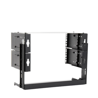 Rack Abierto de montaje en Pared, de 19in, 5 Unidades de rack, Profundidad Ajustable (8" a 12") con Charola de Uso Múltiple.
