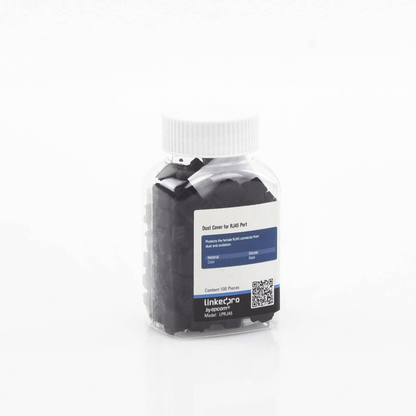 Bote con 100 Protectores Anti-Polvo para Puerto RJ45 Color Negro