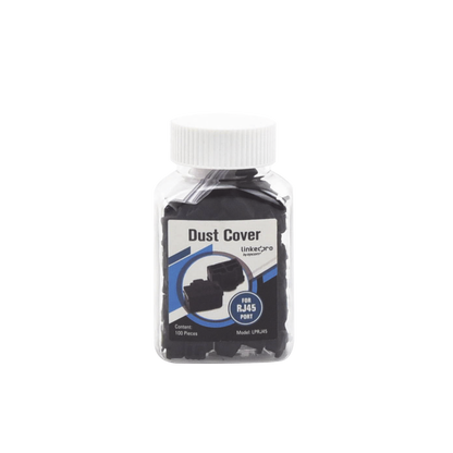 Bote con 100 Protectores Anti-Polvo para Puerto RJ45 Color Negro