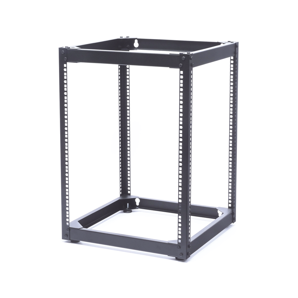 Rack Abierto de 4 Postes Instalación Pared o Piso de 14 Unidades, Ideal para Equipo de Audio!