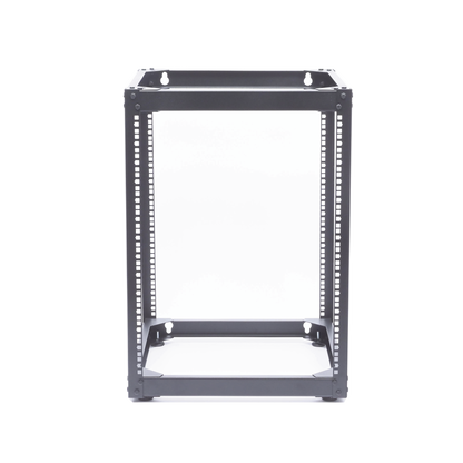 Rack Abierto de 4 Postes Instalación Pared o Piso de 14 Unidades, Ideal para Equipo de Audio!