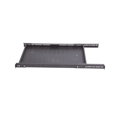 Charola Ventilada para Soportar Equipos en Rack, Profundidad Ajustable de 495 a 965 mm, 1U, Color Negro