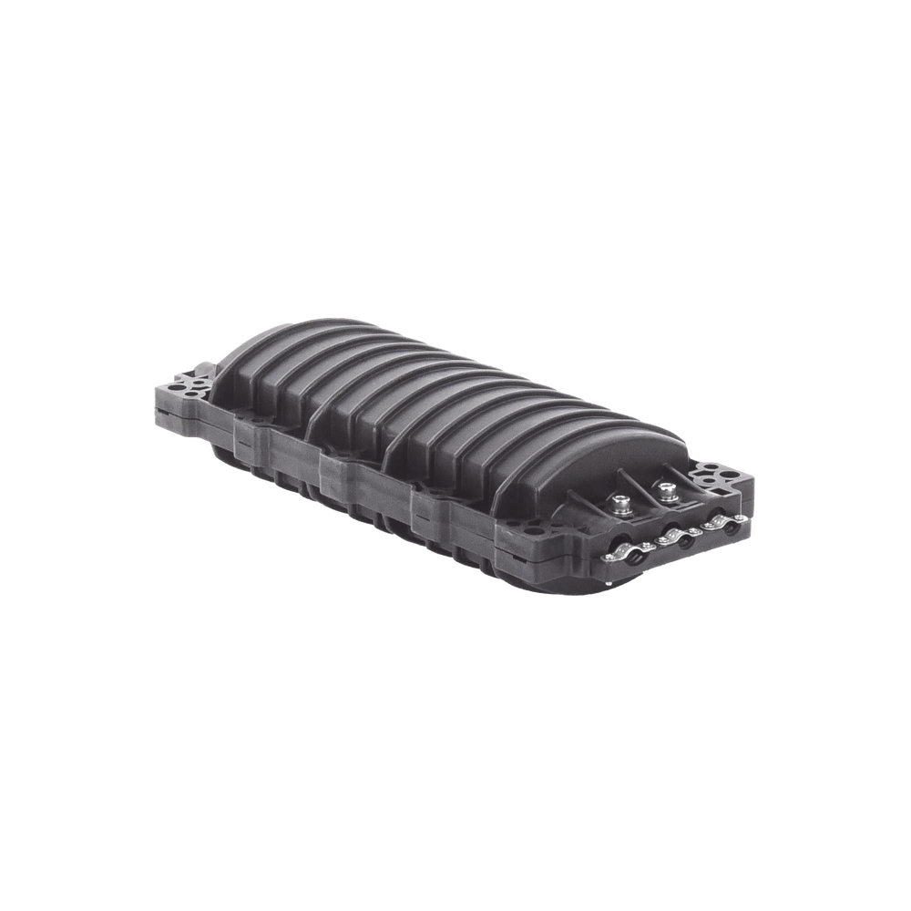 Caja de Distribución de Fibra Óptica Horizontal, hasta 96 Empalmes, Exterior IP68, 3 Puertos de Entrada y Salida