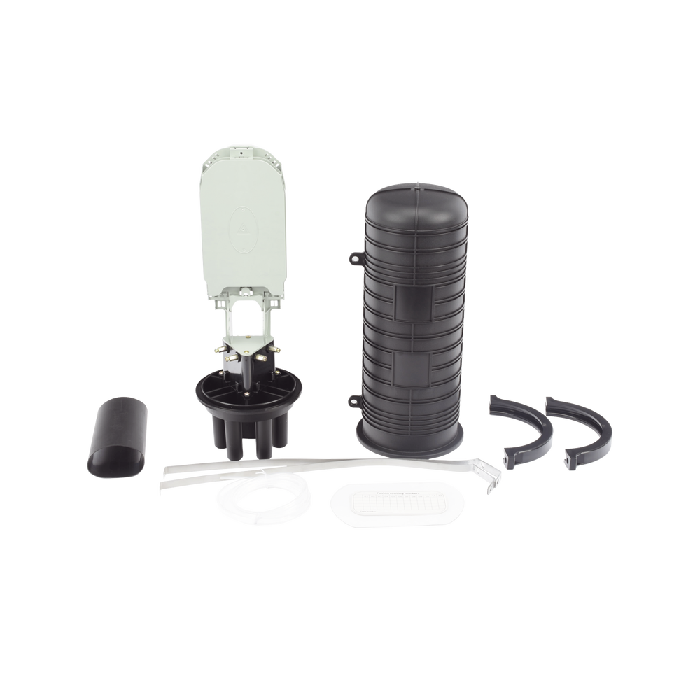 Caja de Distribución de Fibra Óptica Vertical Tipo Domo, 48 Empalmes (Expandible Hasta 96 Empalmes con Charola LP-SCV-48-ST), Exterior, IP68