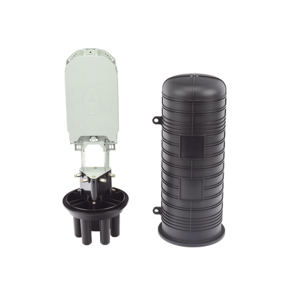 Caja de Distribución de Fibra Óptica Vertical Tipo Domo, 48 Empalmes (Expandible Hasta 96 Empalmes con Charola LP-SCV-48-ST), Exterior, IP68