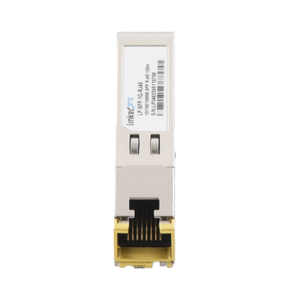 Transceptor Óptico SFP a RJ45 / Auto negociación 10/100/1000 Mbps / Conector RJ45 / 1000BASE-T / Distancia de hasta 100 m.