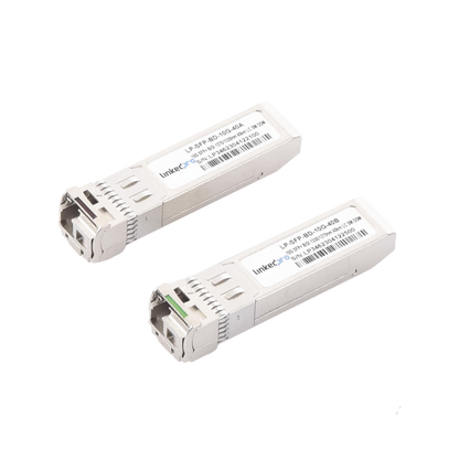 Transceptores Ópticos Bidireccionales SFP+ (Mini-Gbic) / Monomodo 1270 & 1330 nm / 10 Gbps / 1000BASE-BX / Conector LC/UPC Simplex / DDM / Hasta 40 km / 2 Piezas