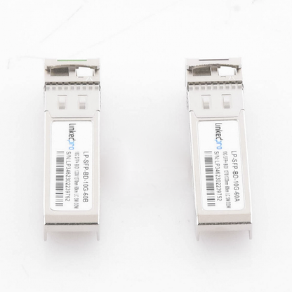 Transceptores Ópticos Bidireccionales SFP+ (Mini-Gbic) / Monomodo 1270 & 1330 nm / 10 Gbps / 10GBASE-BX / Conector LC/UPC Simplex / DDM / Hasta 60 km / 2 Piezas