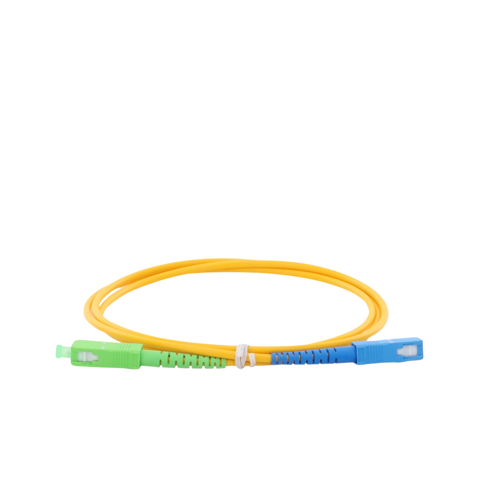 Jumper de Fibra Óptica Monomodo SC/APC-SC/UPC Simplex de 1 Metro (3.28 Pies), 3mm
